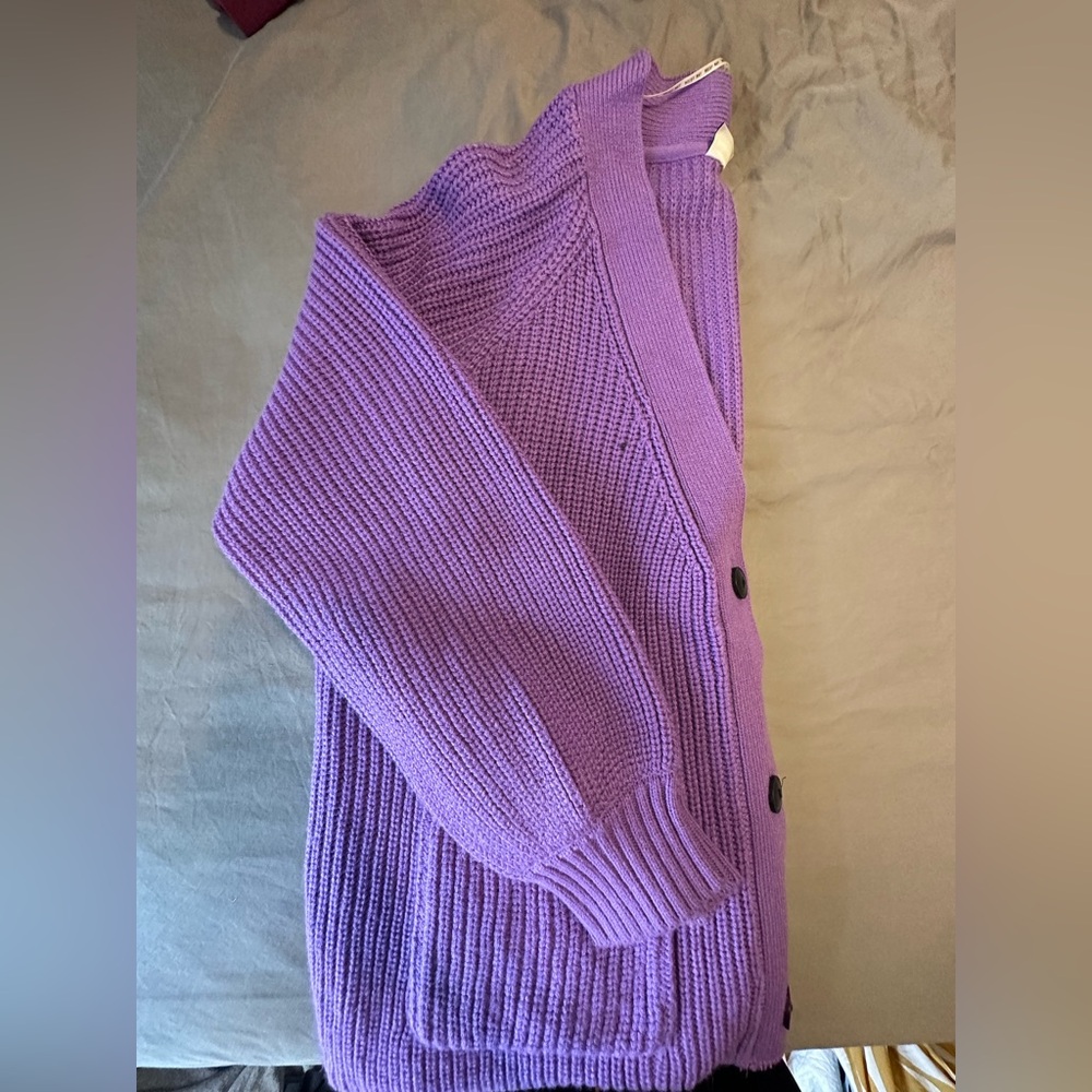 Purple Knit Cardigan